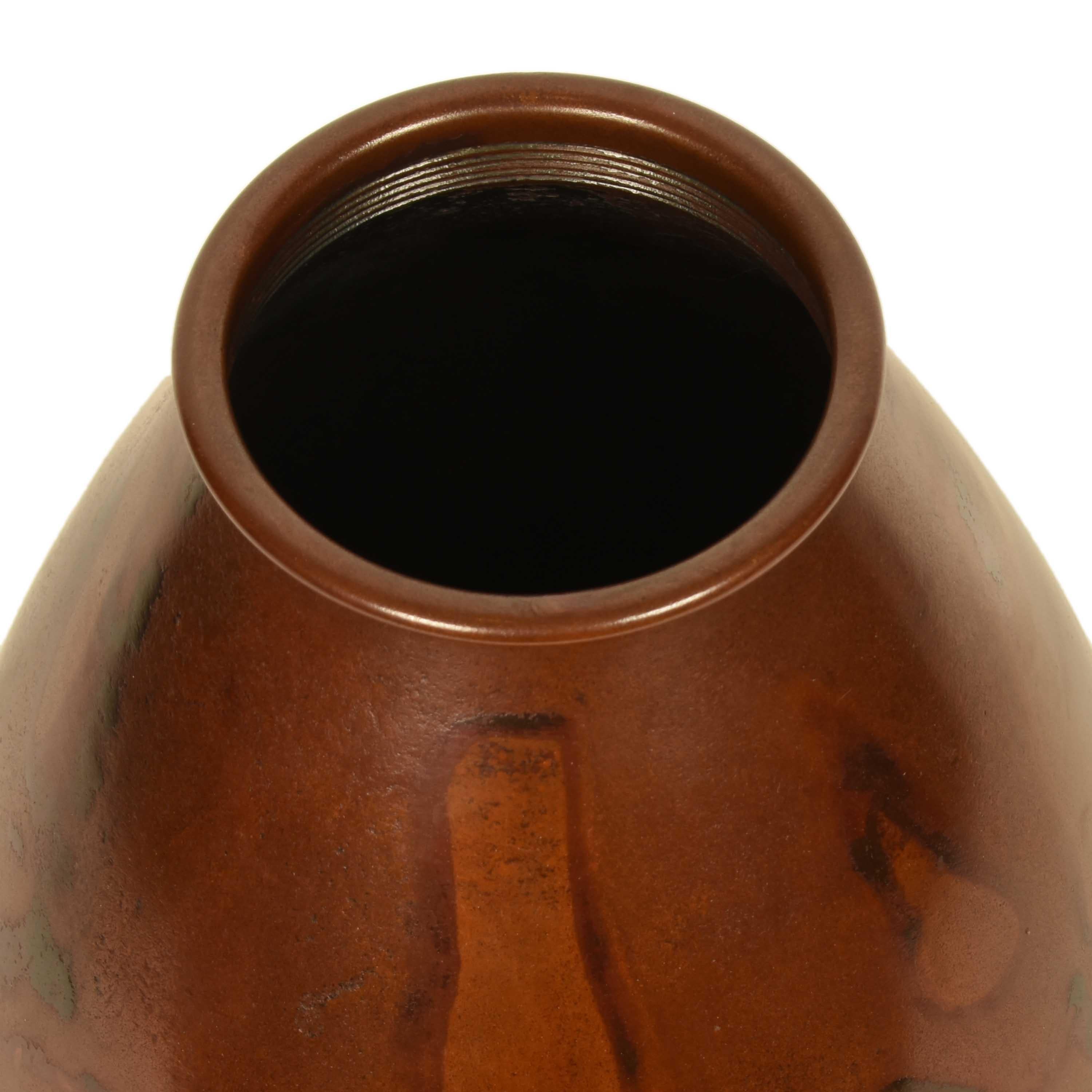 Japanese Red Bronze Vase from Yamagata c.1960's In Good Condition For Sale In Prahran, Victoria
