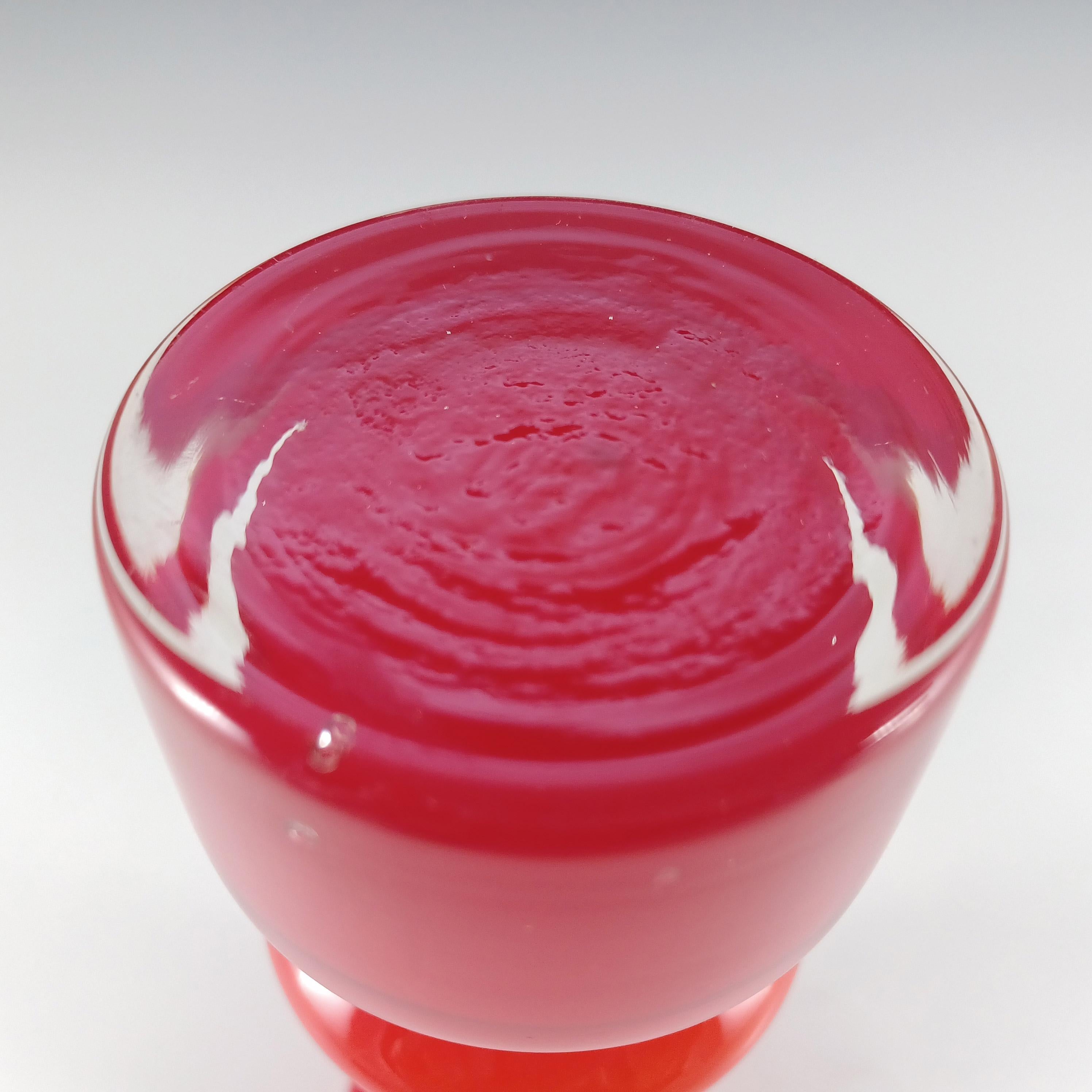 Jarrón japonés de cristal rojo con aro - Estilo sueco Vidrio en venta