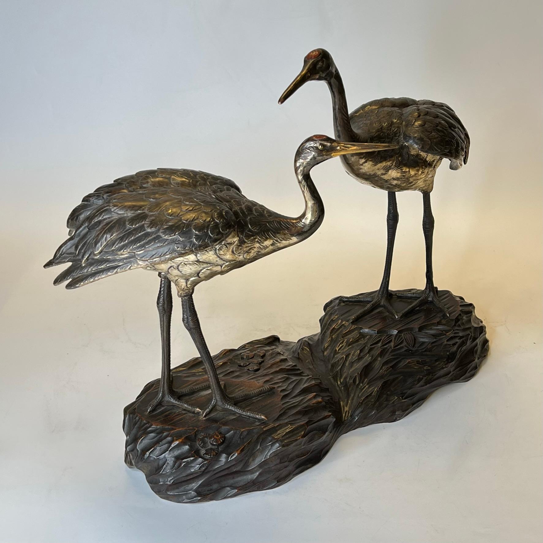 Japanese Red Crowned Crane Bronze Sculpture 9