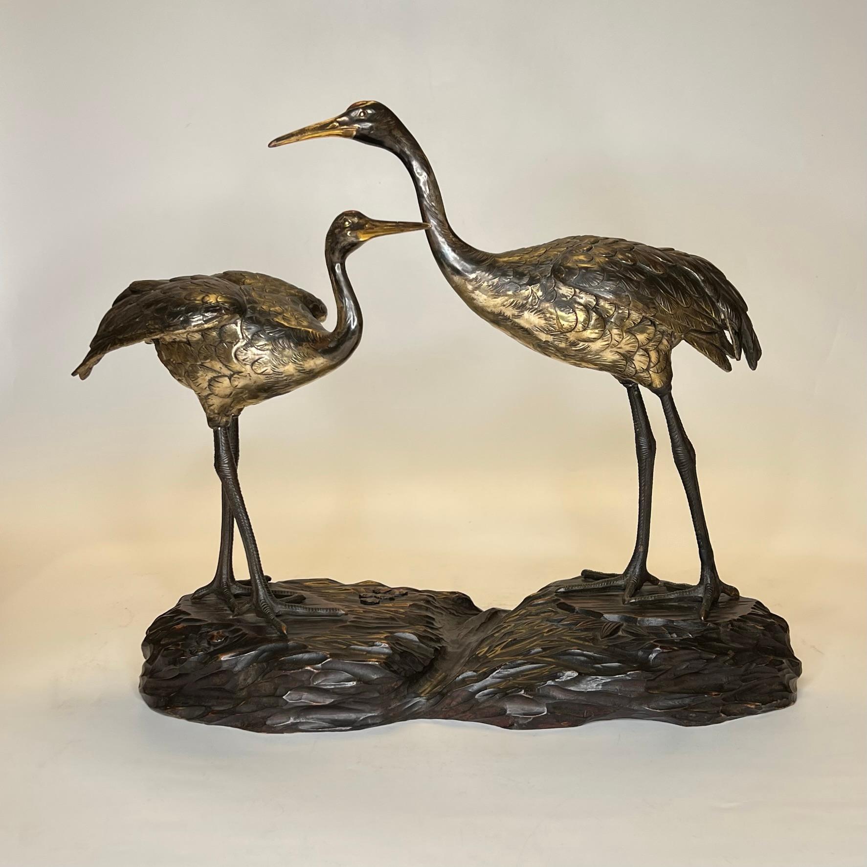 Japanese Red Crowned Crane Bronze Sculpture 10
