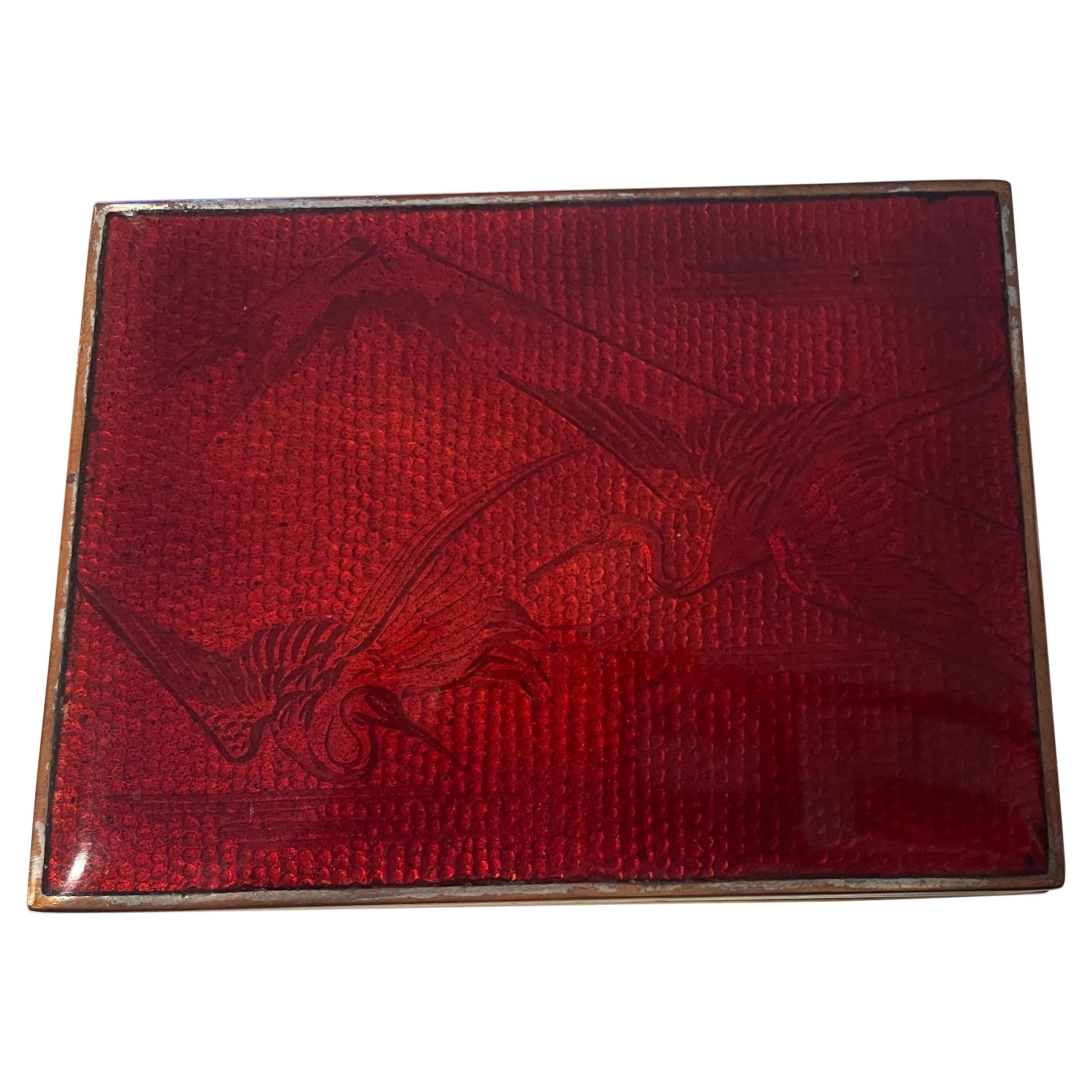 Japanese Red Enamel box