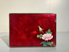 Boîte à bibelots japonaise en cloisonné rouge Ginbari, période Meiji, vers 1900, Japon