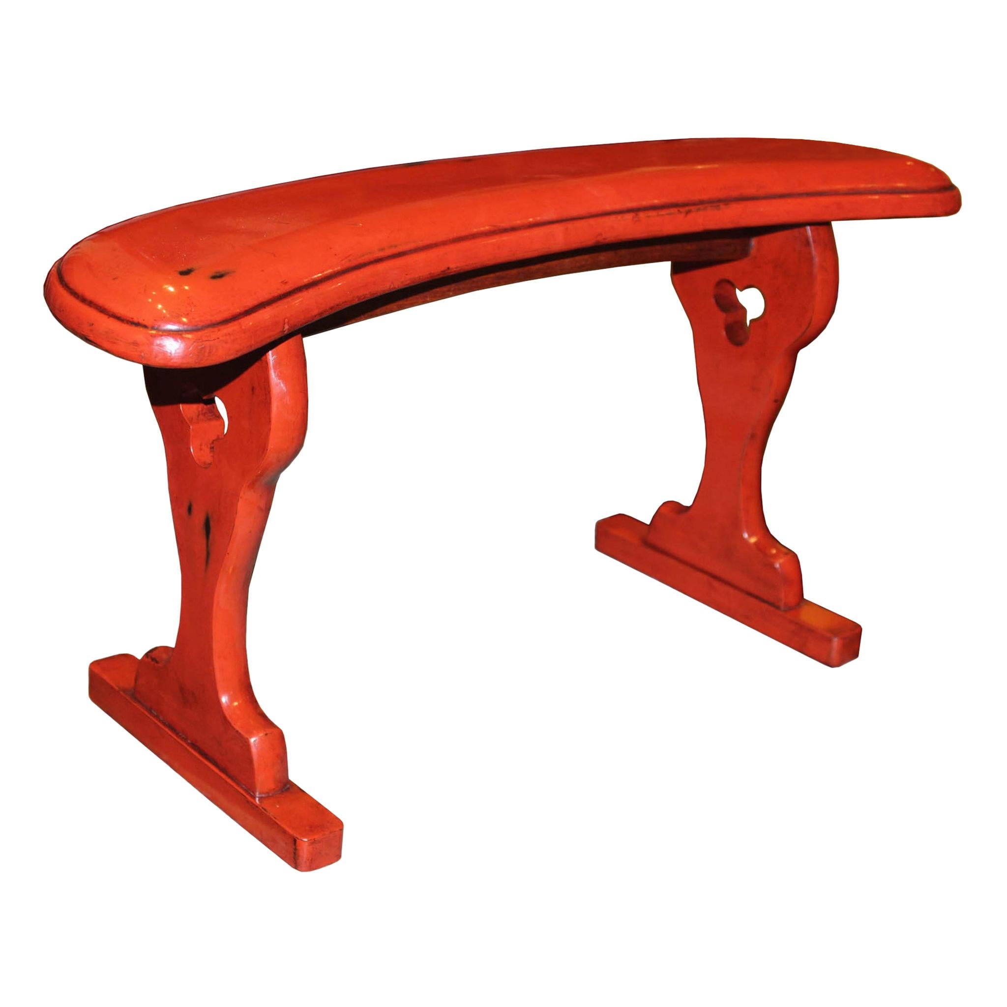 Japanese Red Lacquer Arm Rest