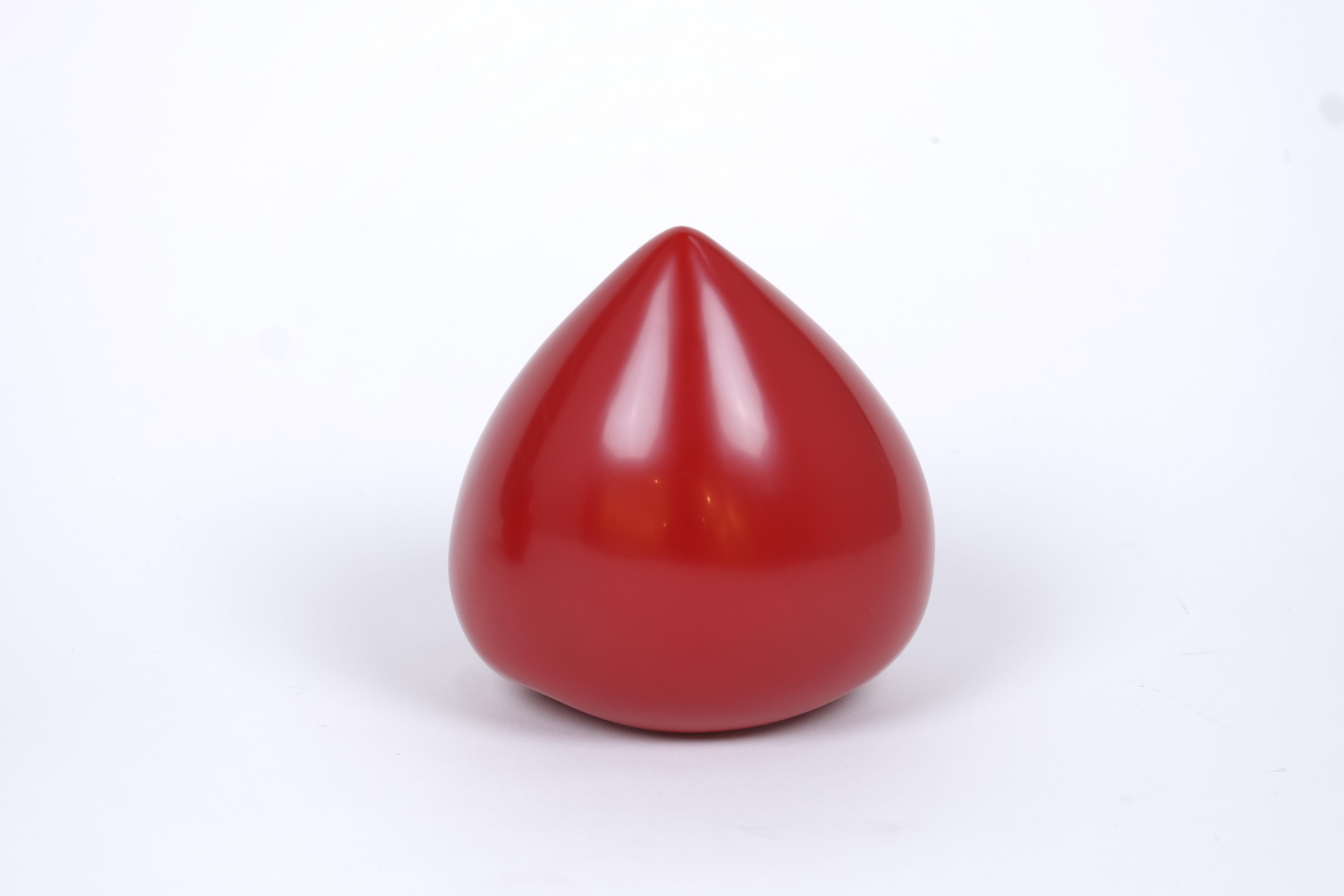 Minimalist Japanese Red Lacquer Sculpture by Contemporary Artist (Small) For Sale