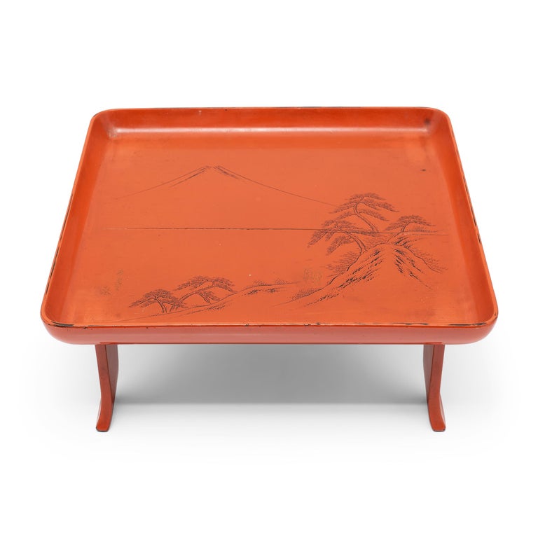 Japanese Red Lacquer Serving Tray, c. 1850 at 1stDibs