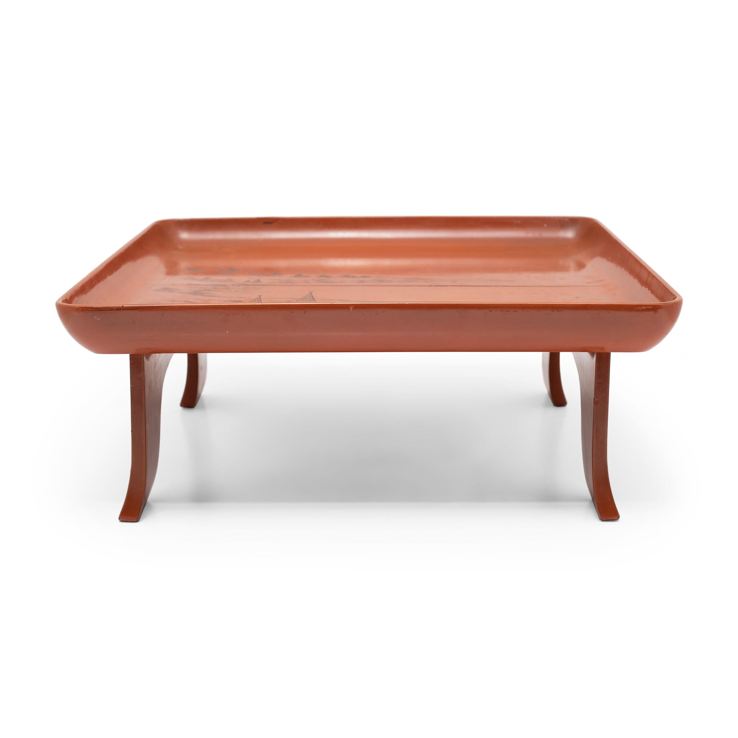 red serving tray