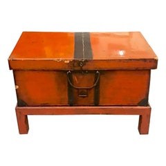 Antique Japanese Red Lacquer Storage Box