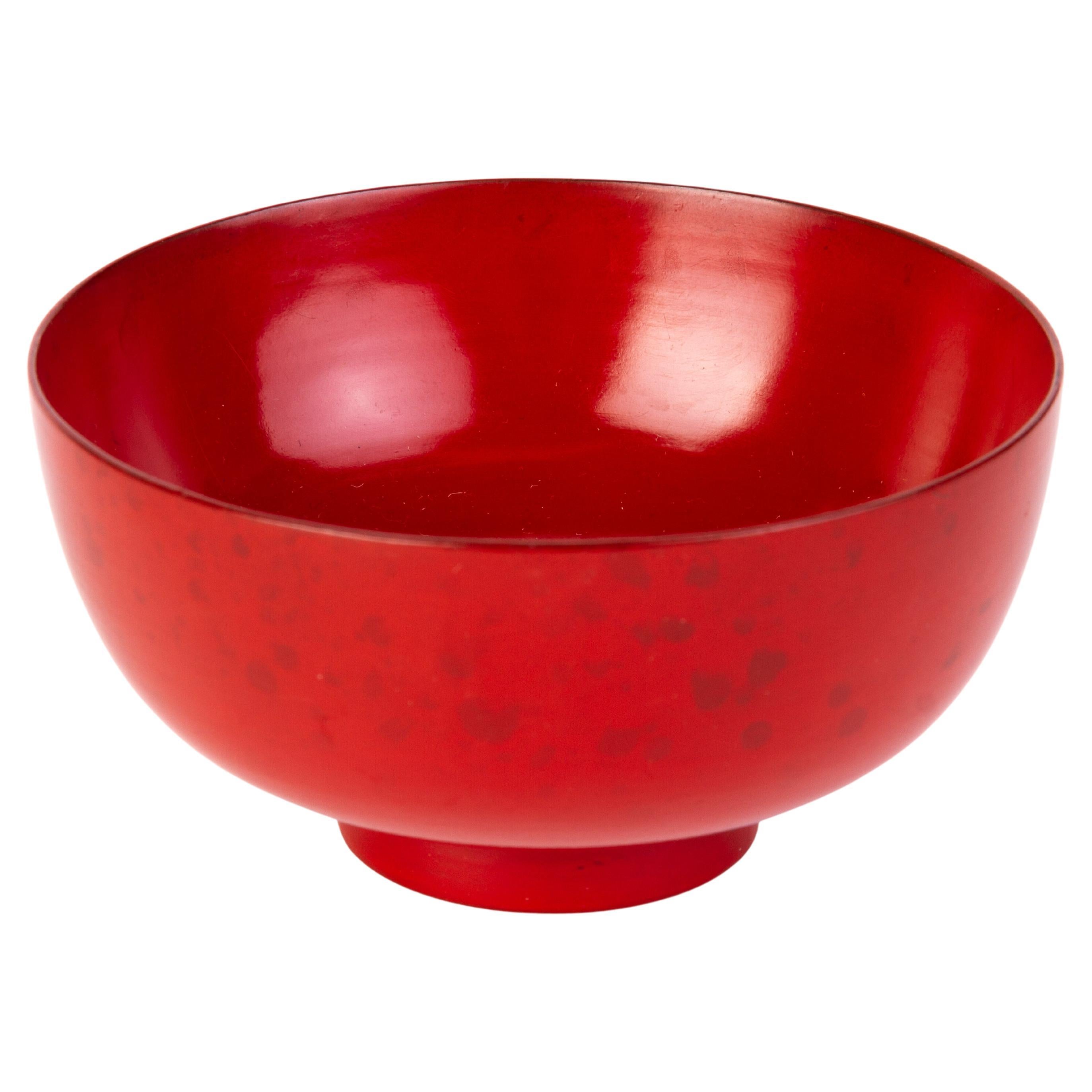Japanese Red Laquered Bowl  For Sale