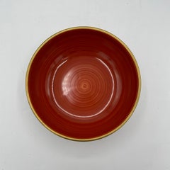 Japanese Red Mino ware Bowl with Porcelaine DaikichiGama 1990s