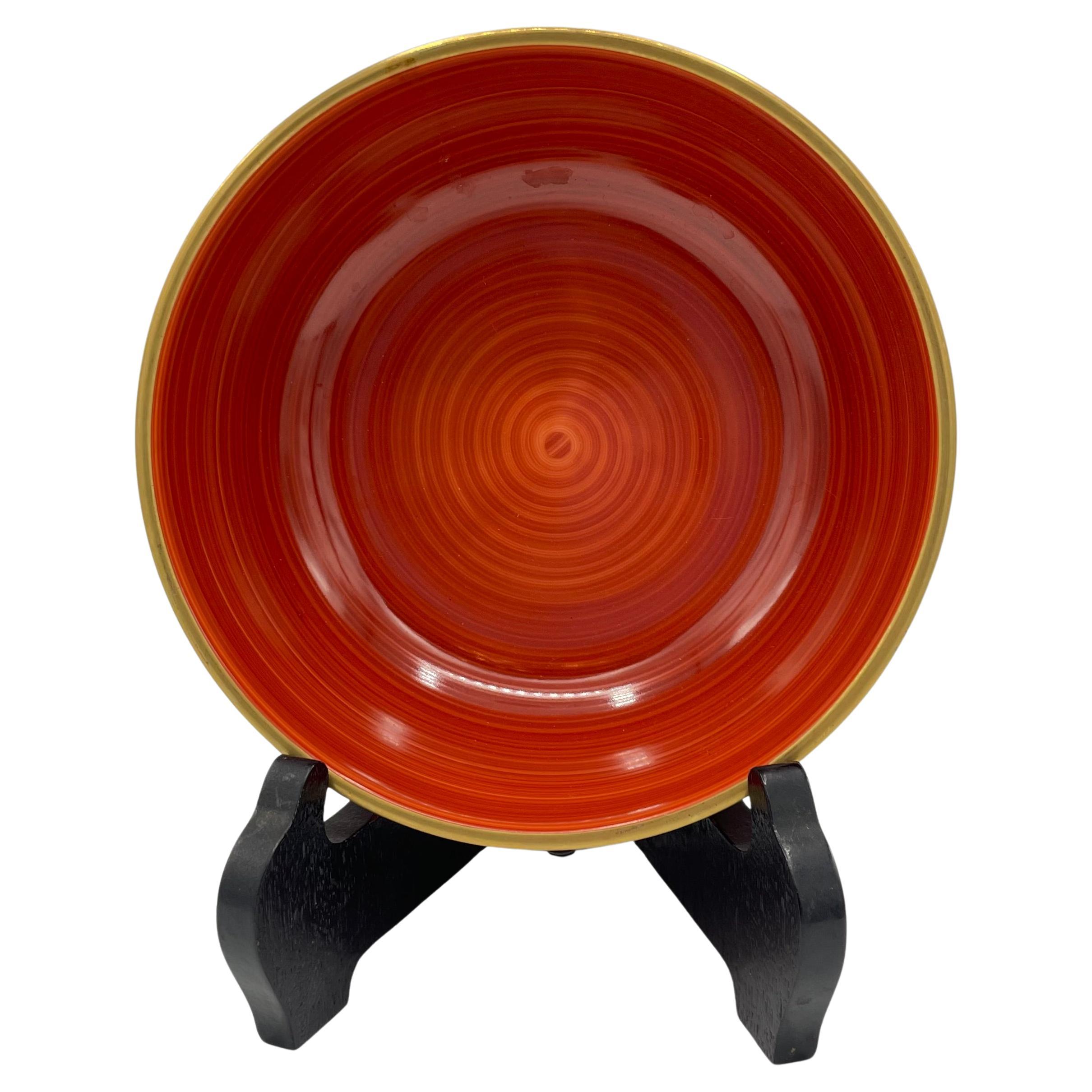 Bol japonais en céramique Mino rouge avec porcelaine DaikichiGama 1990 en vente