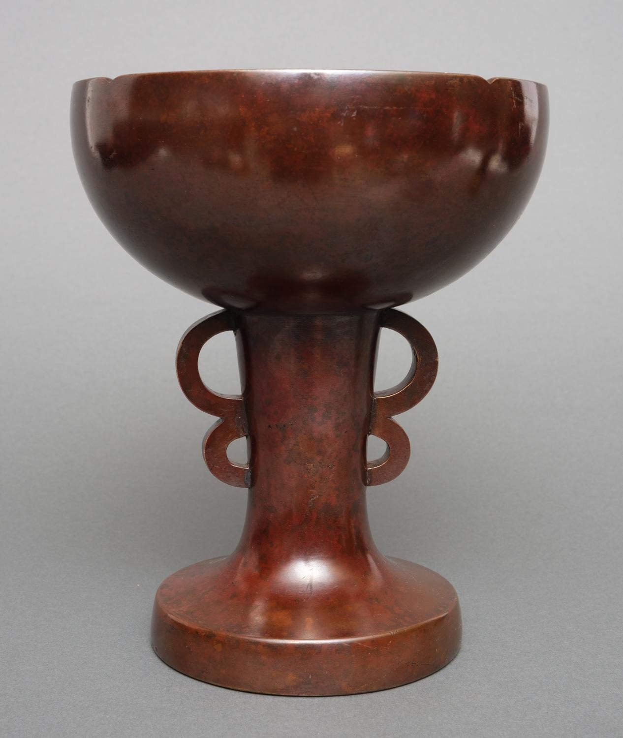 Japanese Red Patinated Bronze Vase by Nakajima Yasumi II 二代中島保美 For Sale 7