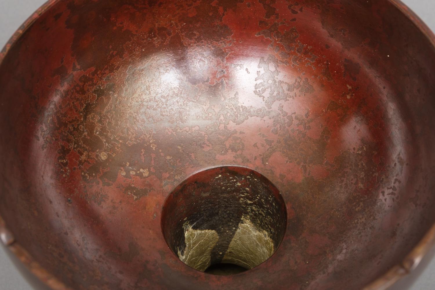 Japanese Red Patinated Bronze Vase by Nakajima Yasumi II 二代中島保美 For Sale 10