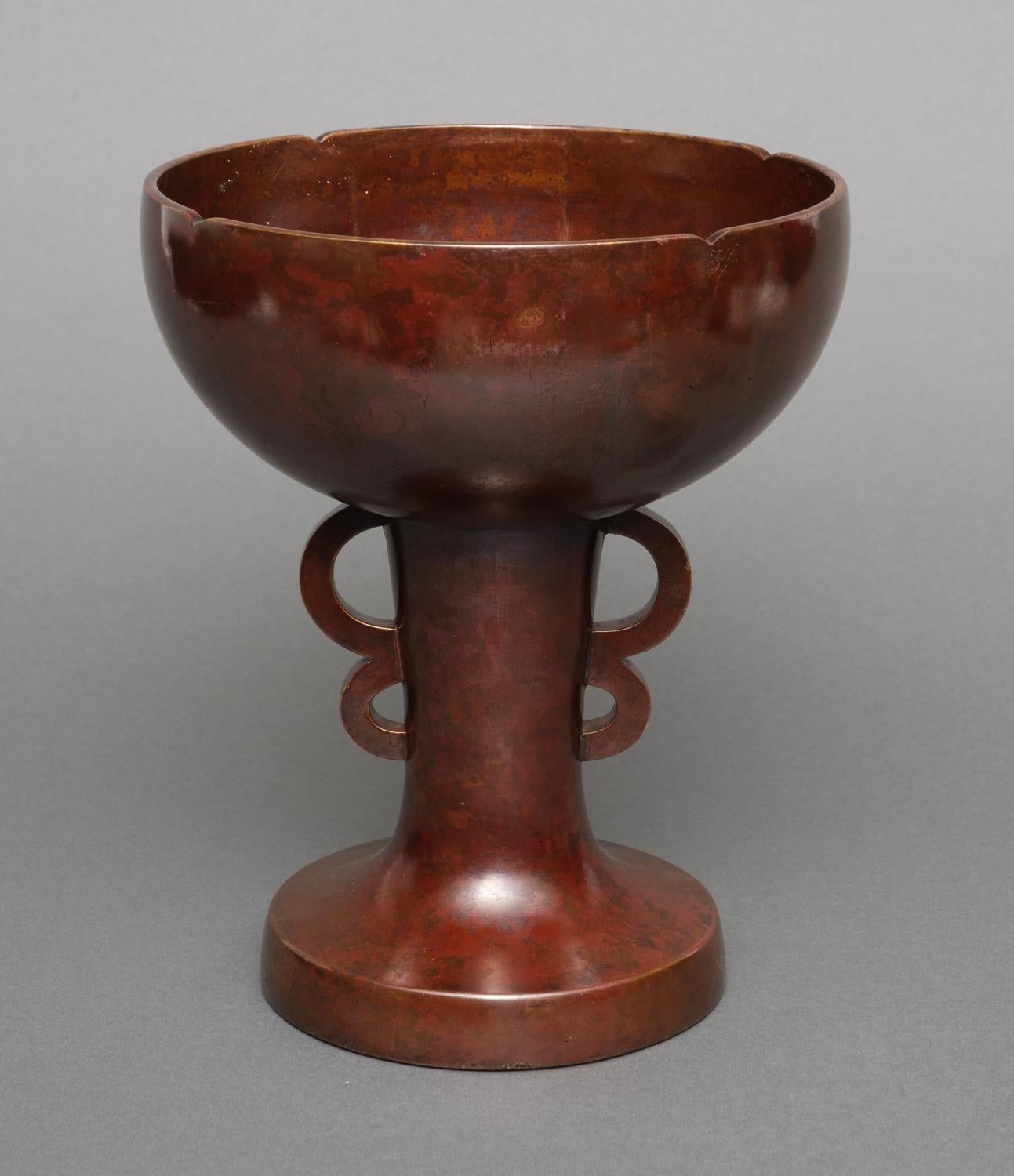 Japanese Red Patinated Bronze Vase by Nakajima Yasumi II 二代中島保美 For Sale 2