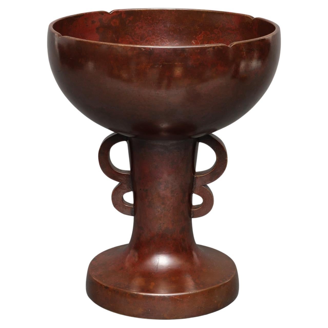 Japanische Vase aus rot patinierter Bronze von Nakajima Yasumi II 二代中島保美