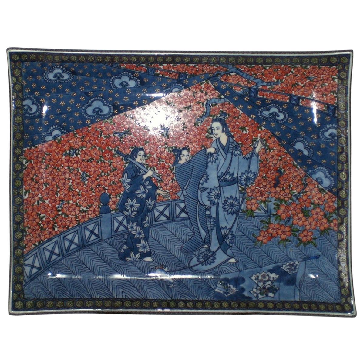 Caricatore giapponese in porcellana blu del maestro Artistics, 4