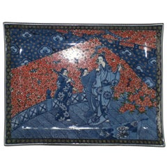 Caricatore giapponese in porcellana blu del maestro Artistics, 4
