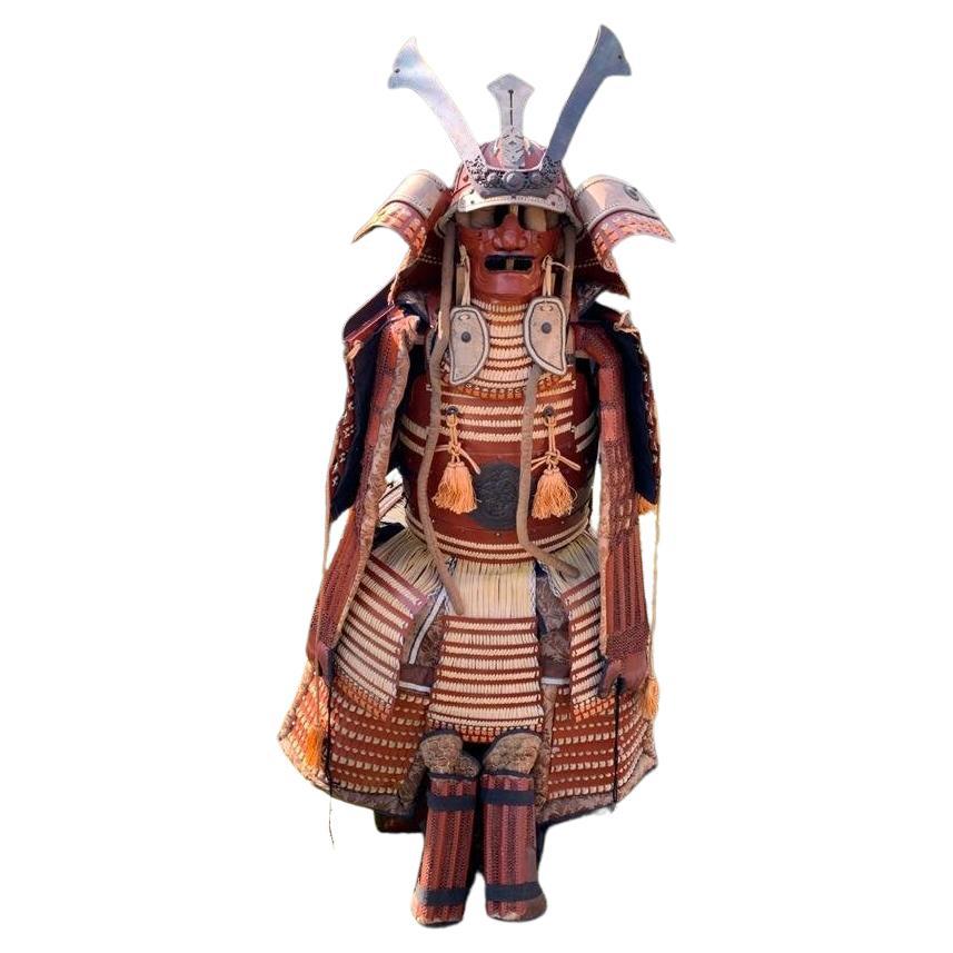 Japanese Red Samurai Armour Beginning of Meiji period 1900s For Sale