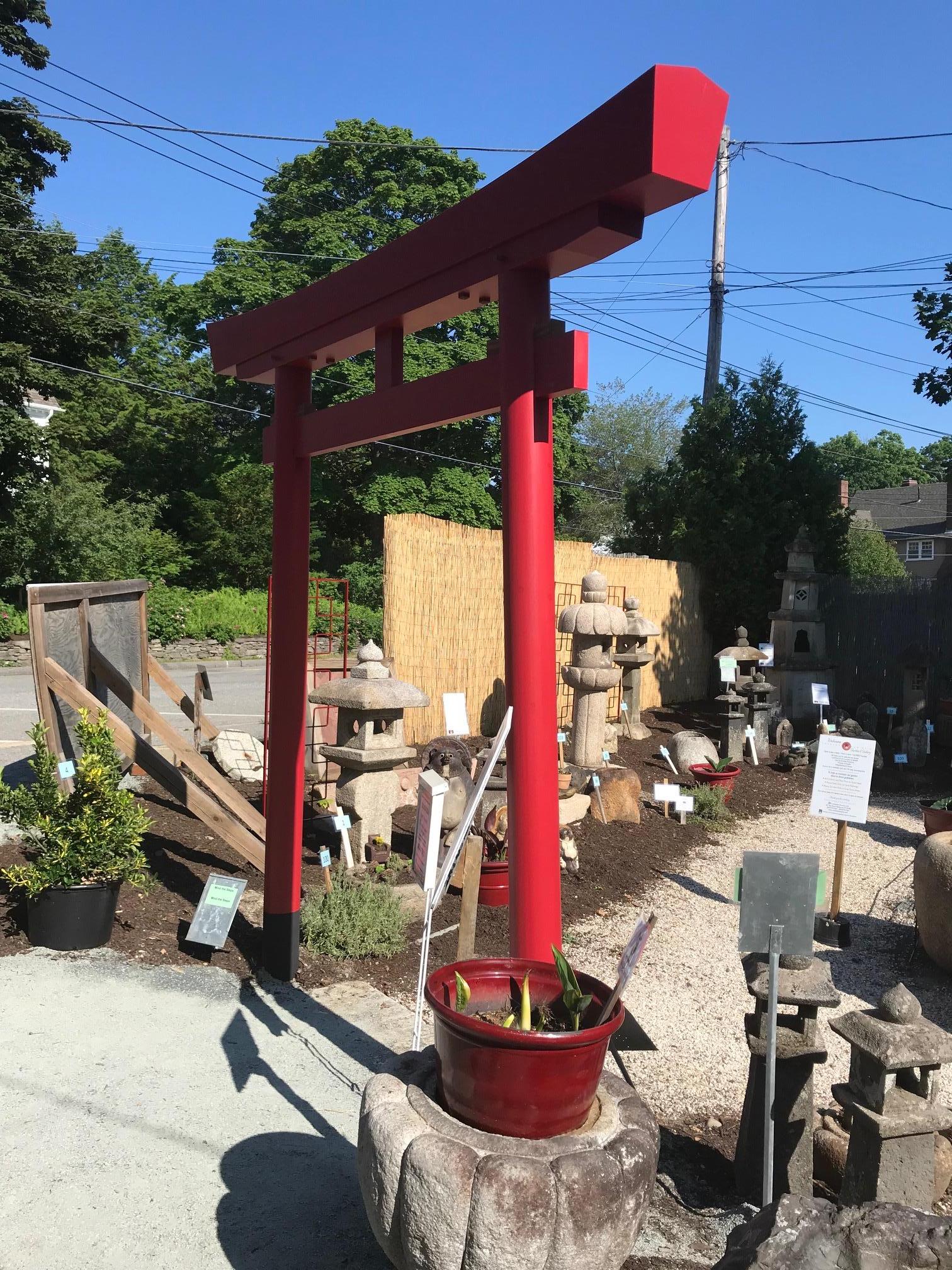 American Japanese Master Crafted Full Size Red Torii Garden Gate  For Sale