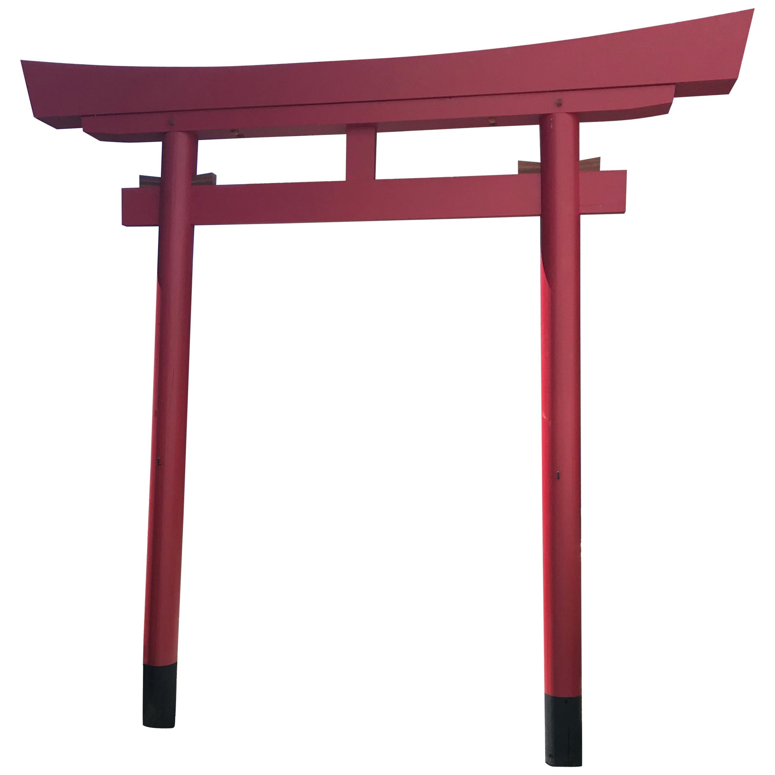 Rotes, handgefertigtes, japanisches Torii-Gartentor in voller Größe  im Angebot