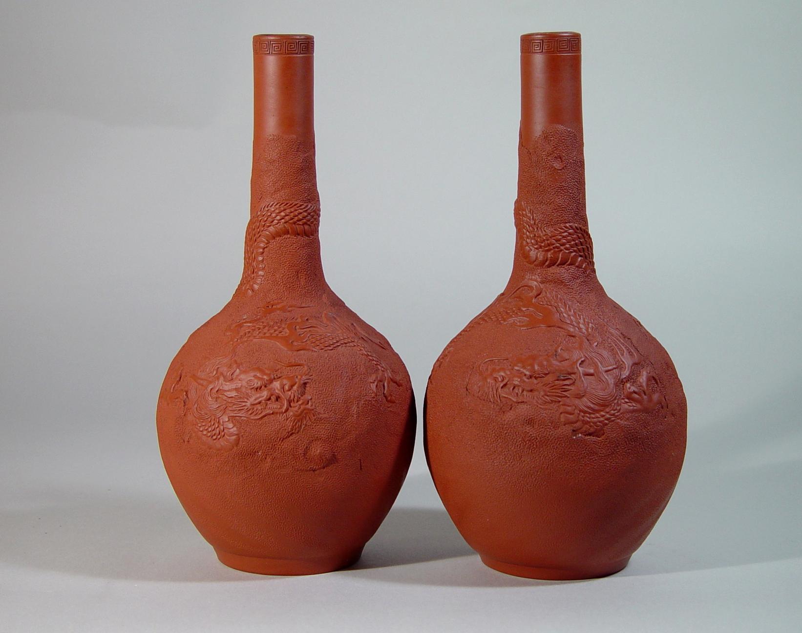 Japanese Redware Pottery Vases 2