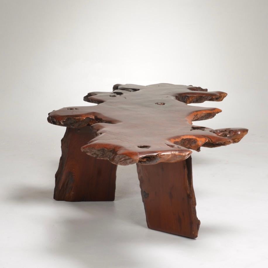 Japanese Redwood Burl Table In Good Condition For Sale In Los Angeles, CA