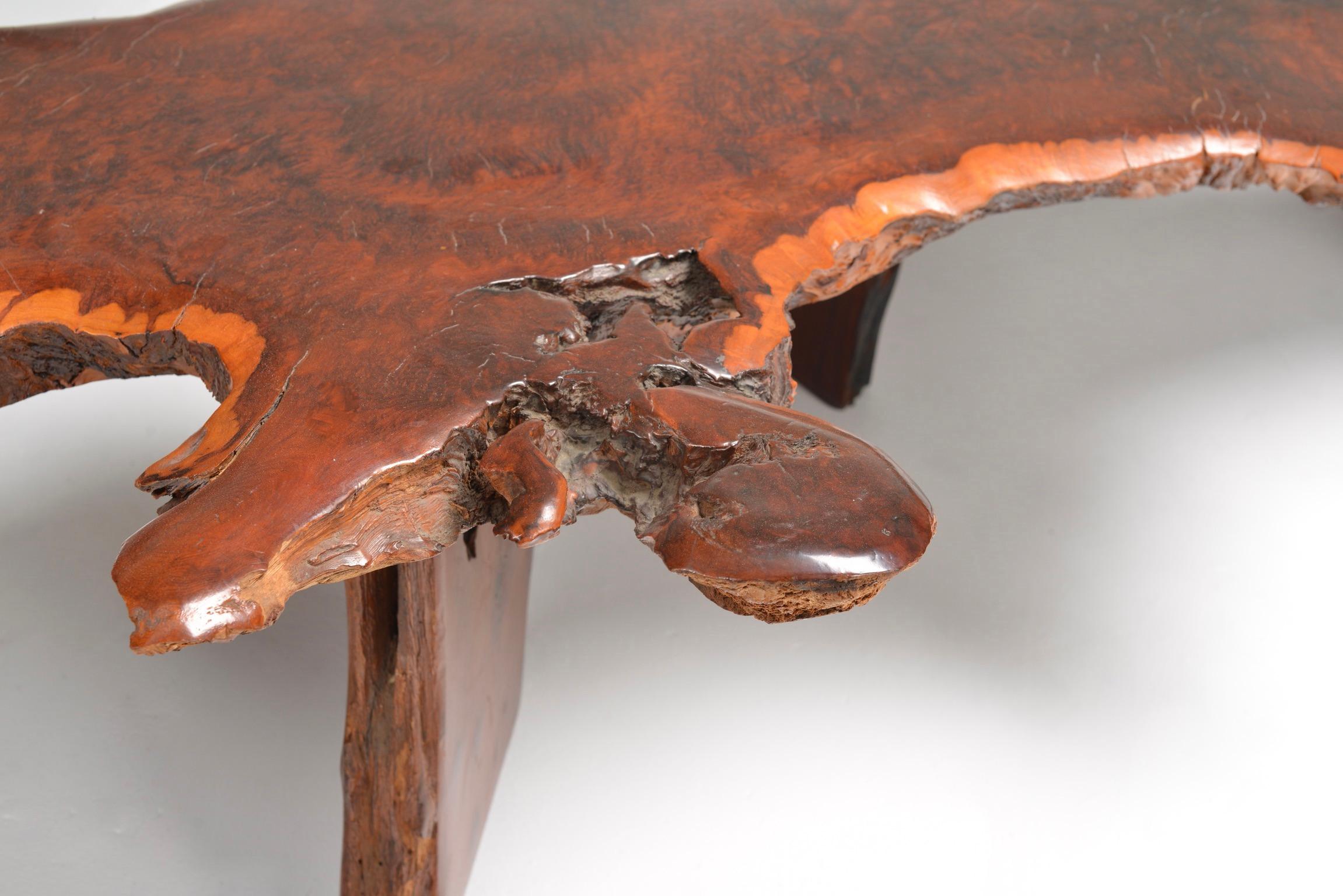 Japanese Redwood Burl Table For Sale 1