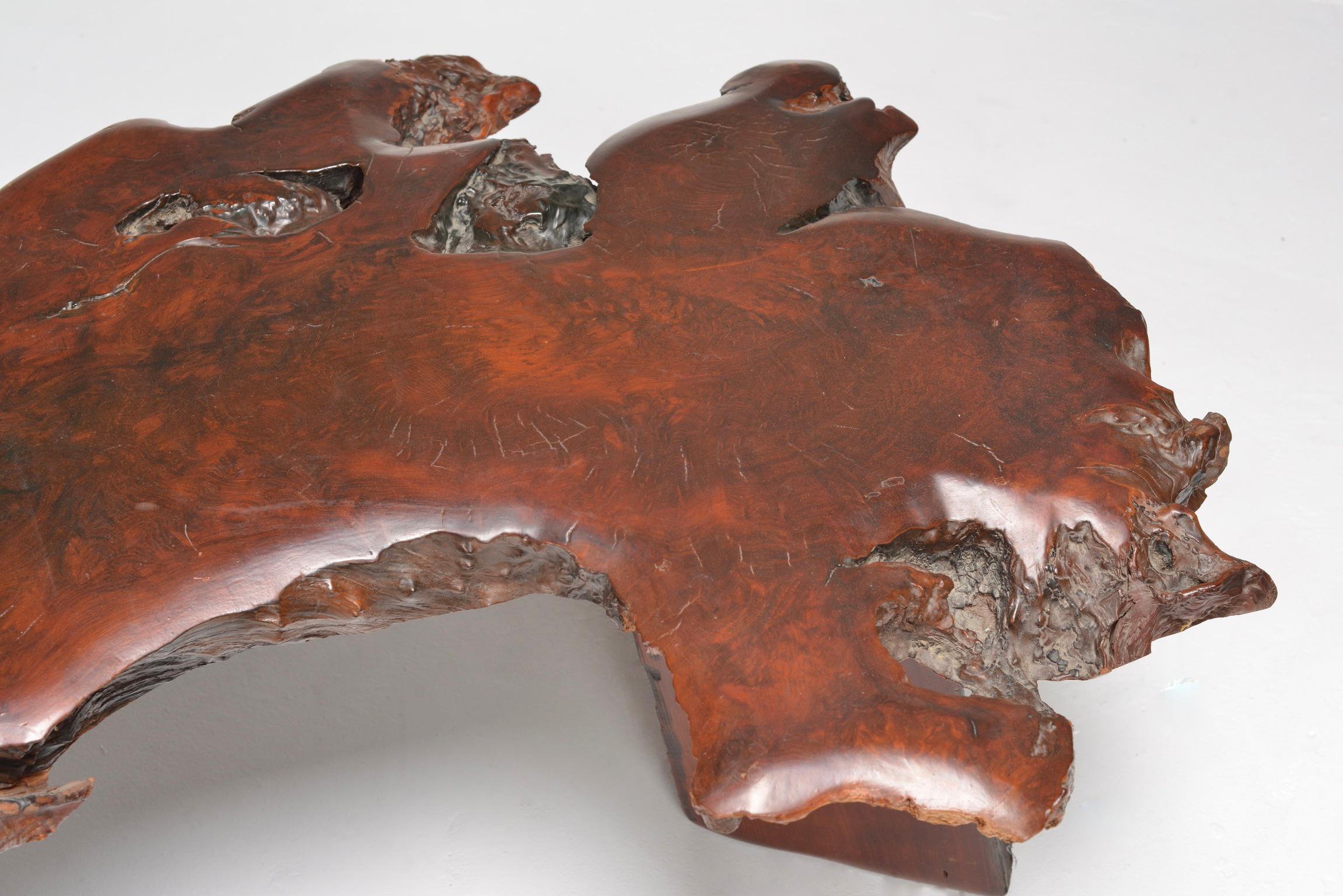 Japanese Redwood Burl Table For Sale 2