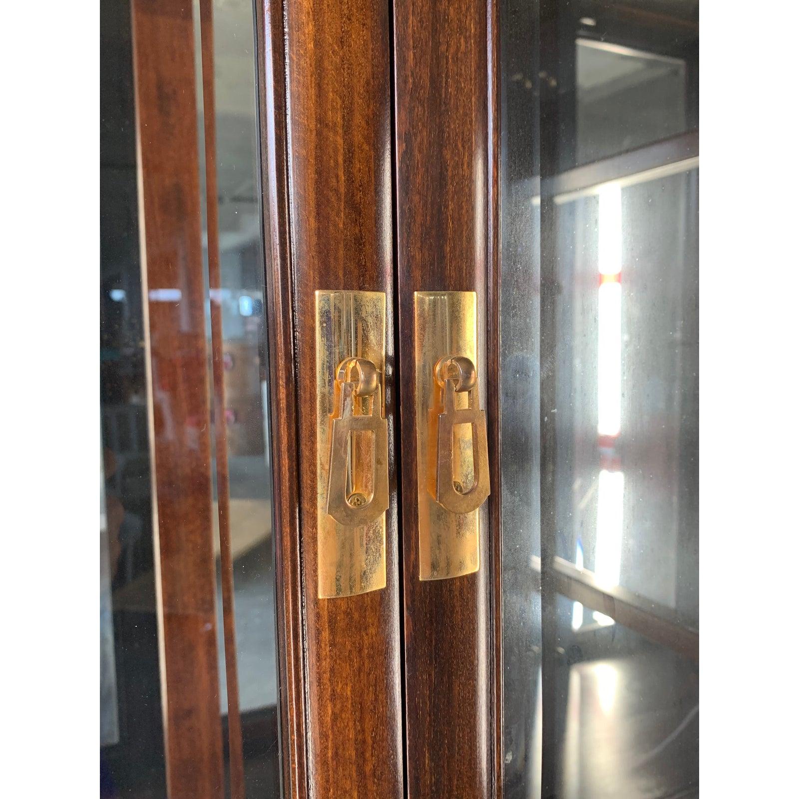 Wood Japanese Redwood Chinoiserie China Cabinet