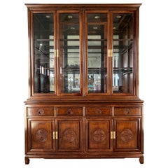 Japanese Redwood Chinoiserie China Cabinet