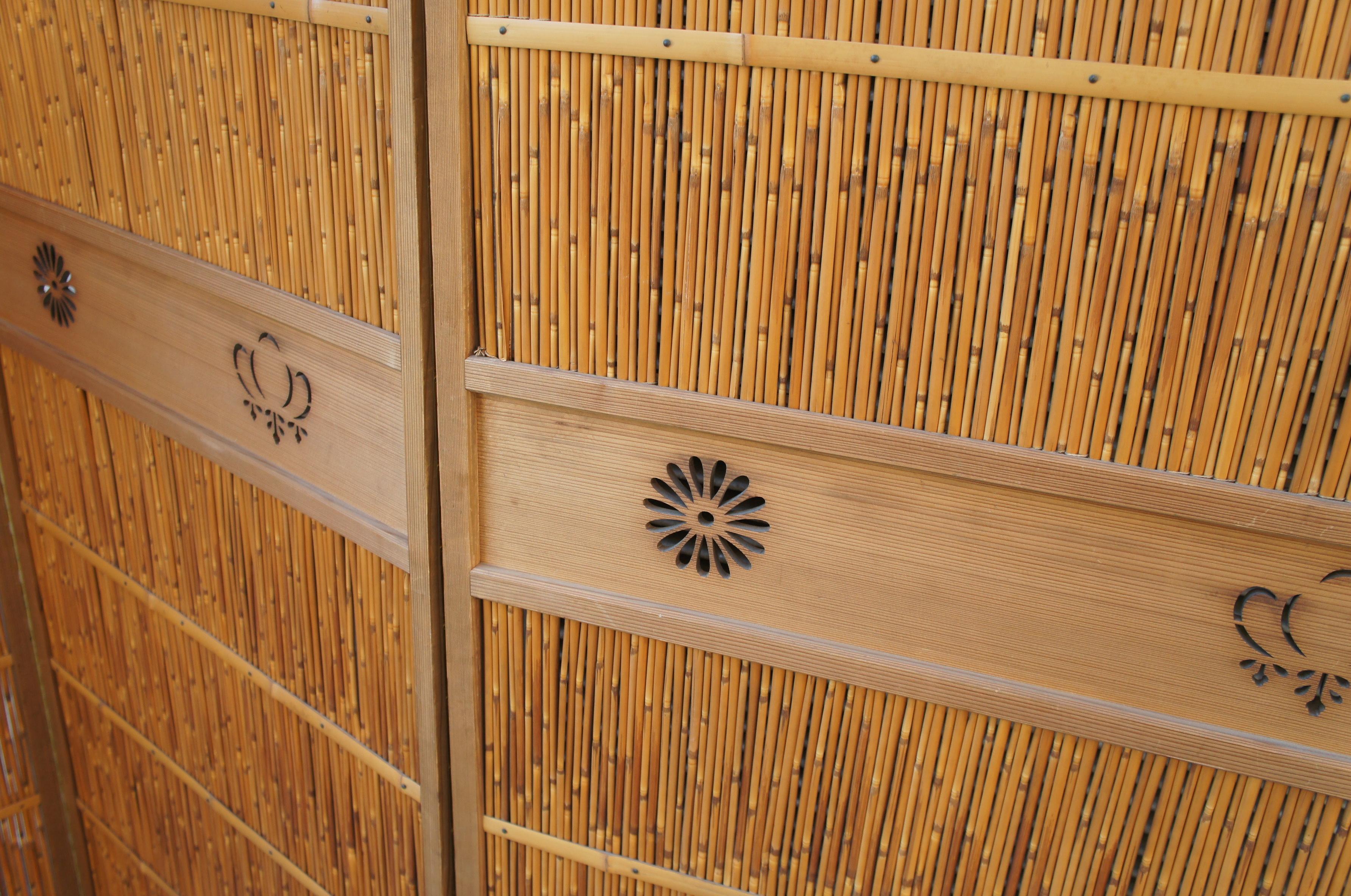 Japanese Reed Partition, Yoshizu, 1930s In Excellent Condition In Paris, FR