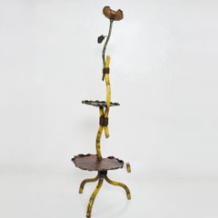 Art Deco Graceful Budding Flower Floor Lamp in Bronze 1930s Regency
