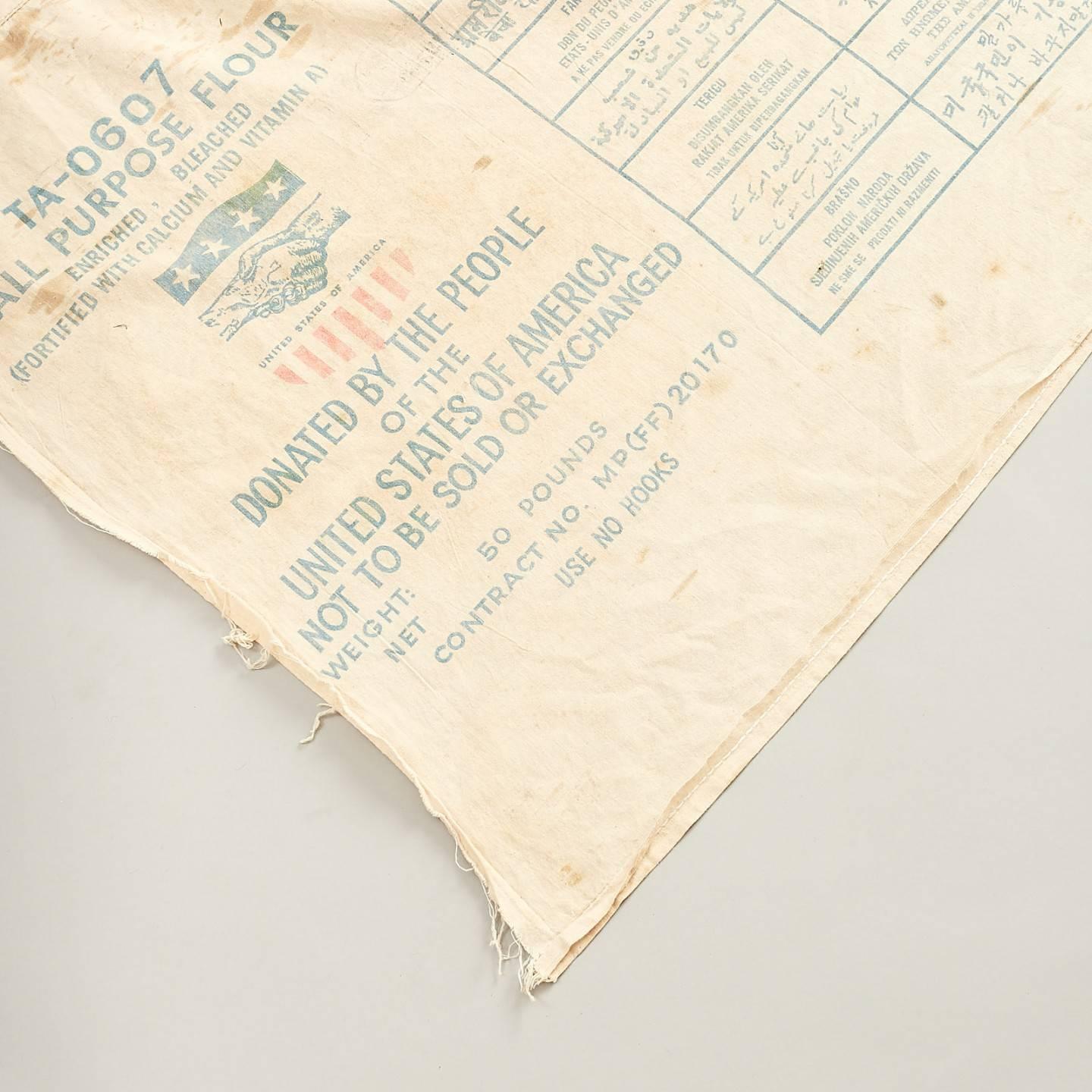 Japanese Rice Bag Blanket In Distressed Condition In London, GB