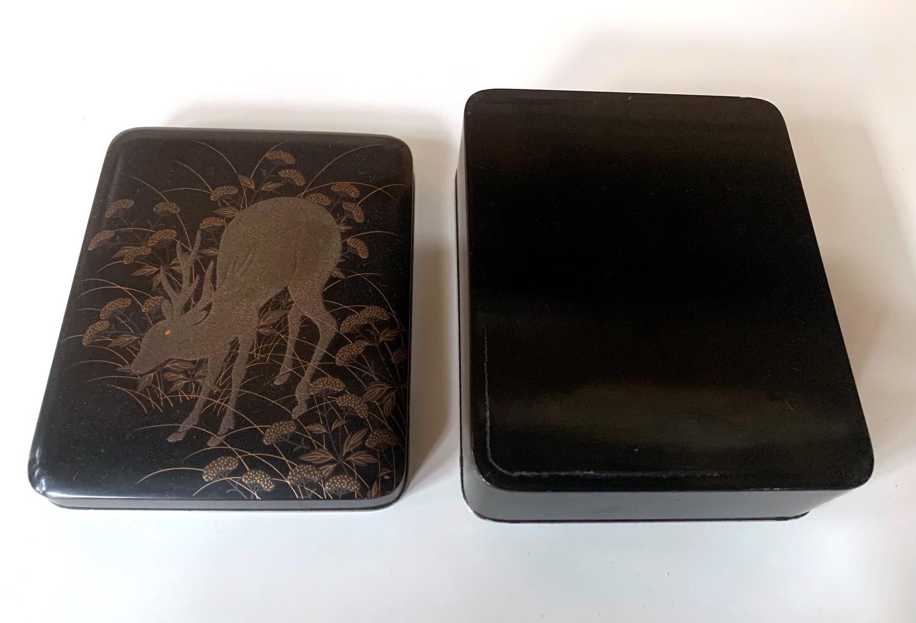 Late 19th Century Japanese Rinpa Style Lacquer Box Meiji Period For Sale
