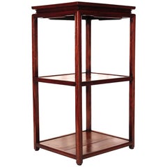 Antique Japanese Rosewood Display Stand Corner Table in Chinese Style