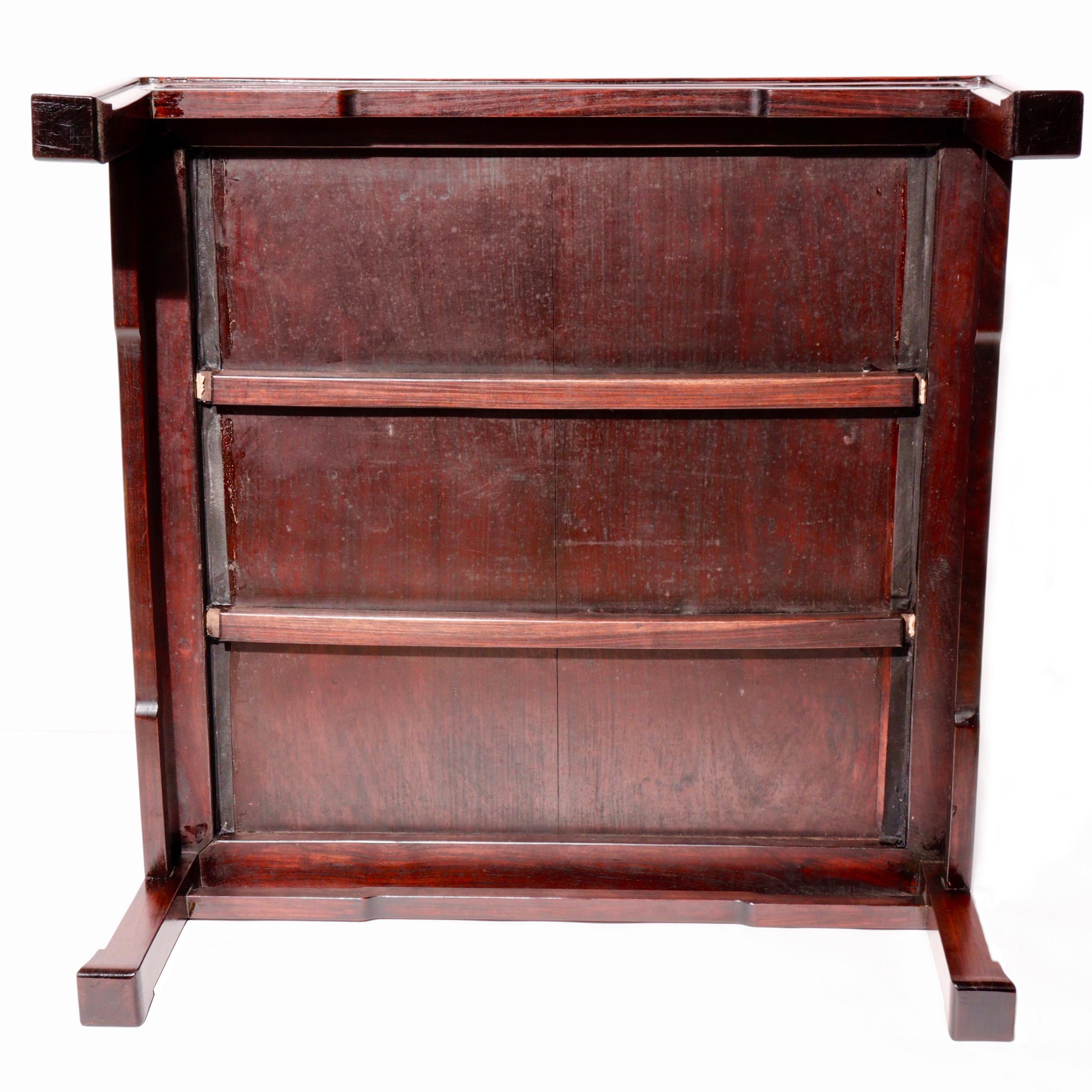 Japanese Rosewood Square Tea Table For Sale 2