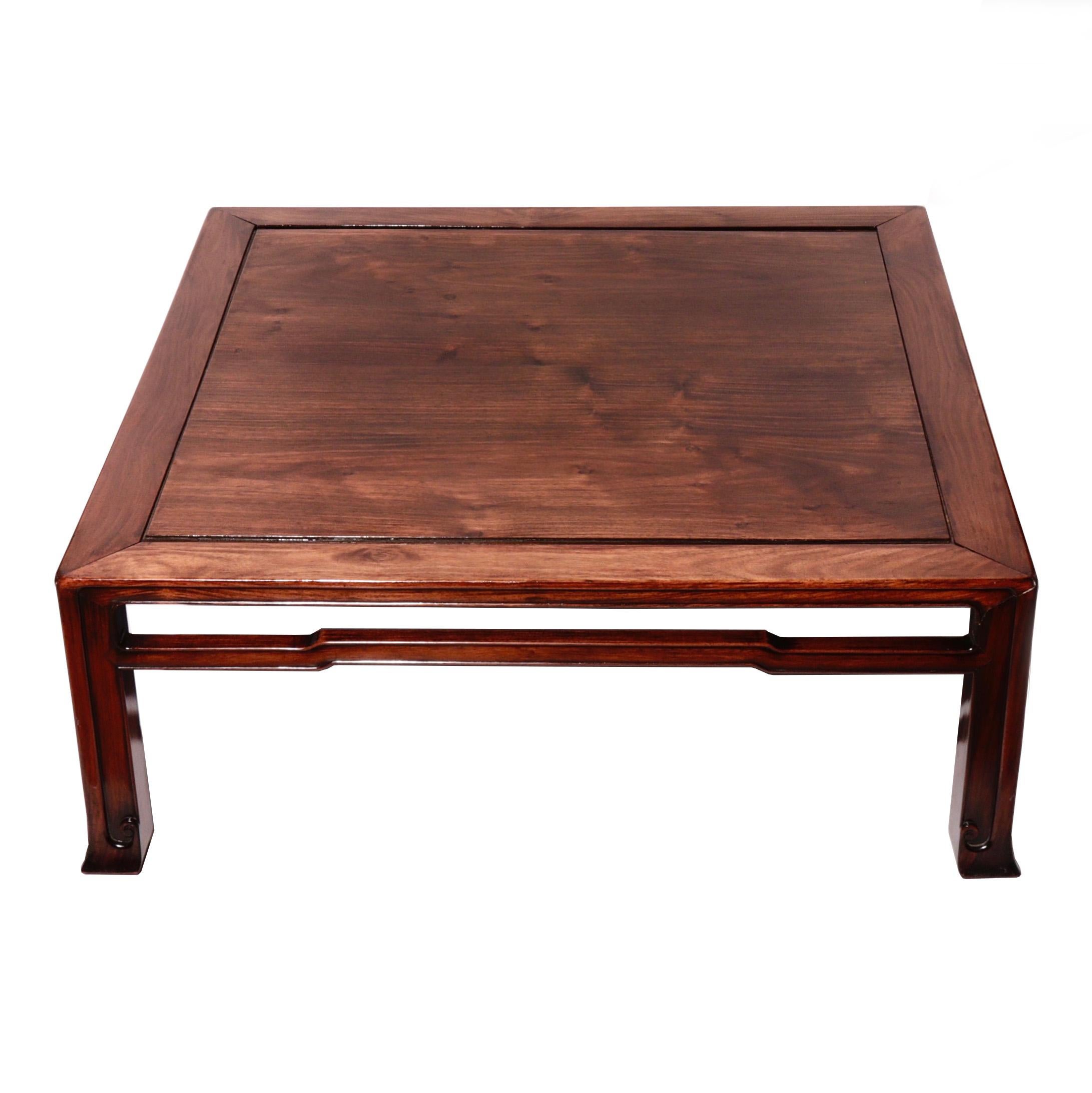 Meiji Chinese Style Rosewood Square Tea Table, Japan For Sale
