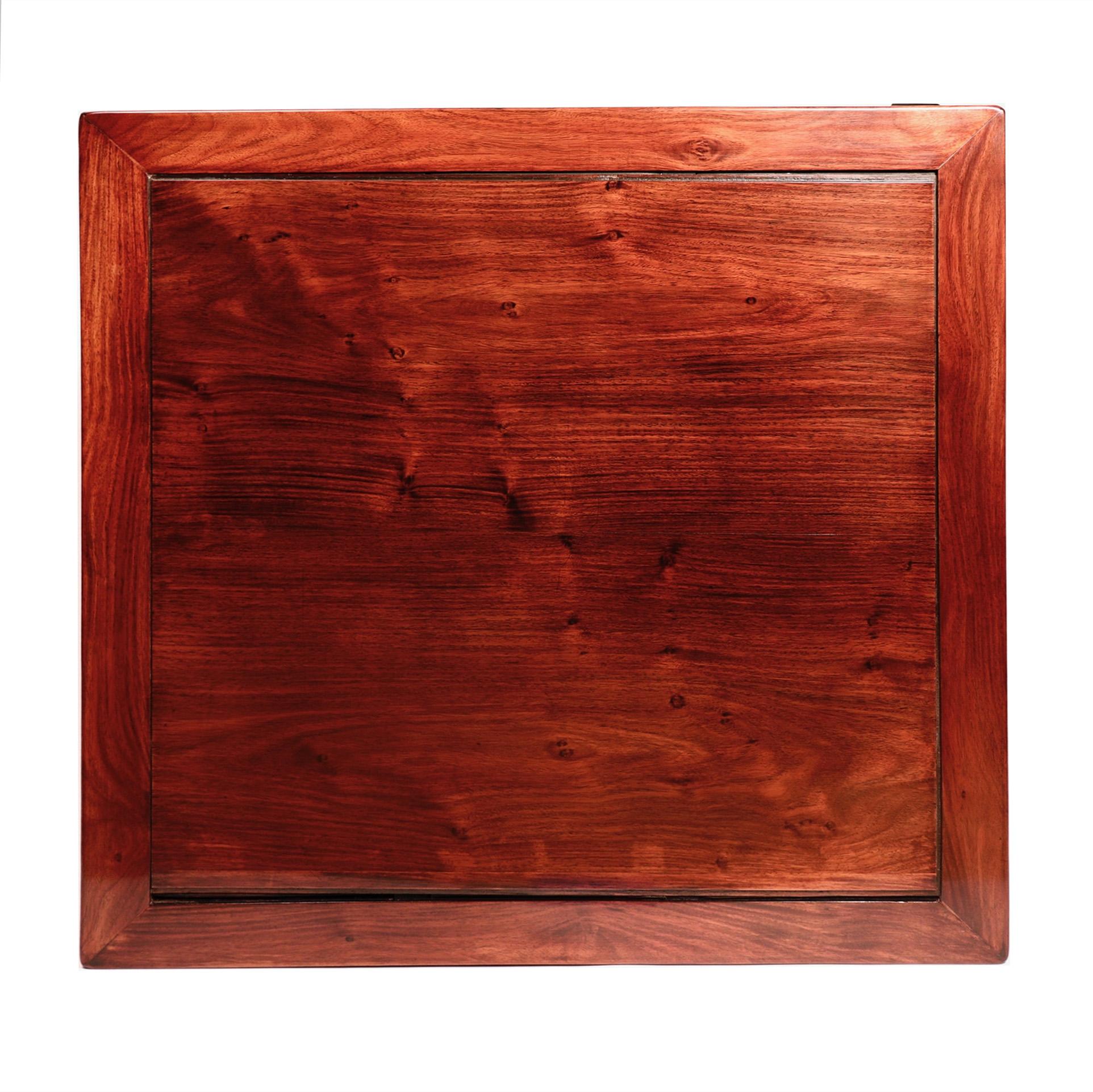 Meiji Japanese Rosewood Square Tea Table For Sale