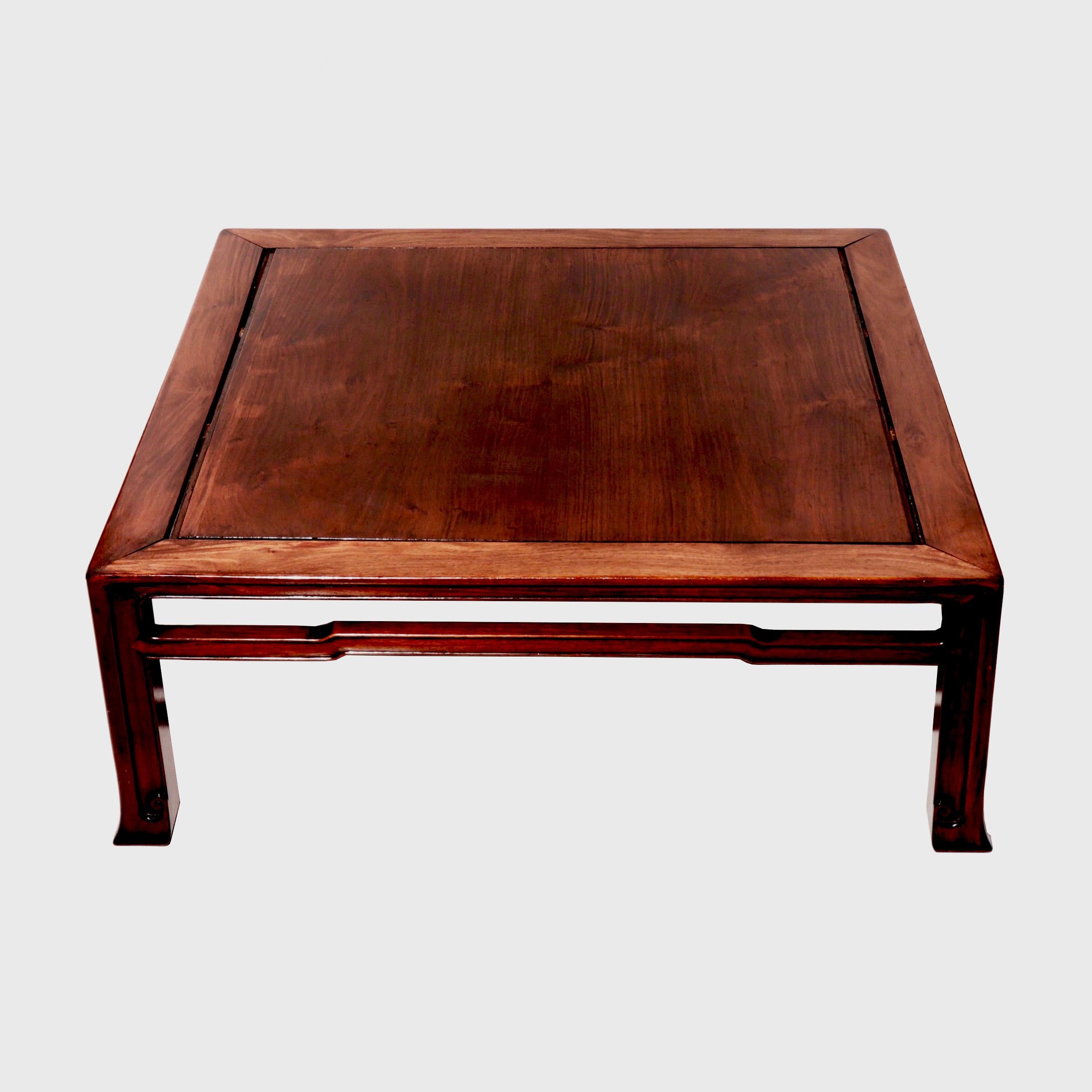 Japanese Rosewood Square Tea Table In Good Condition For Sale In Point Richmond, CA