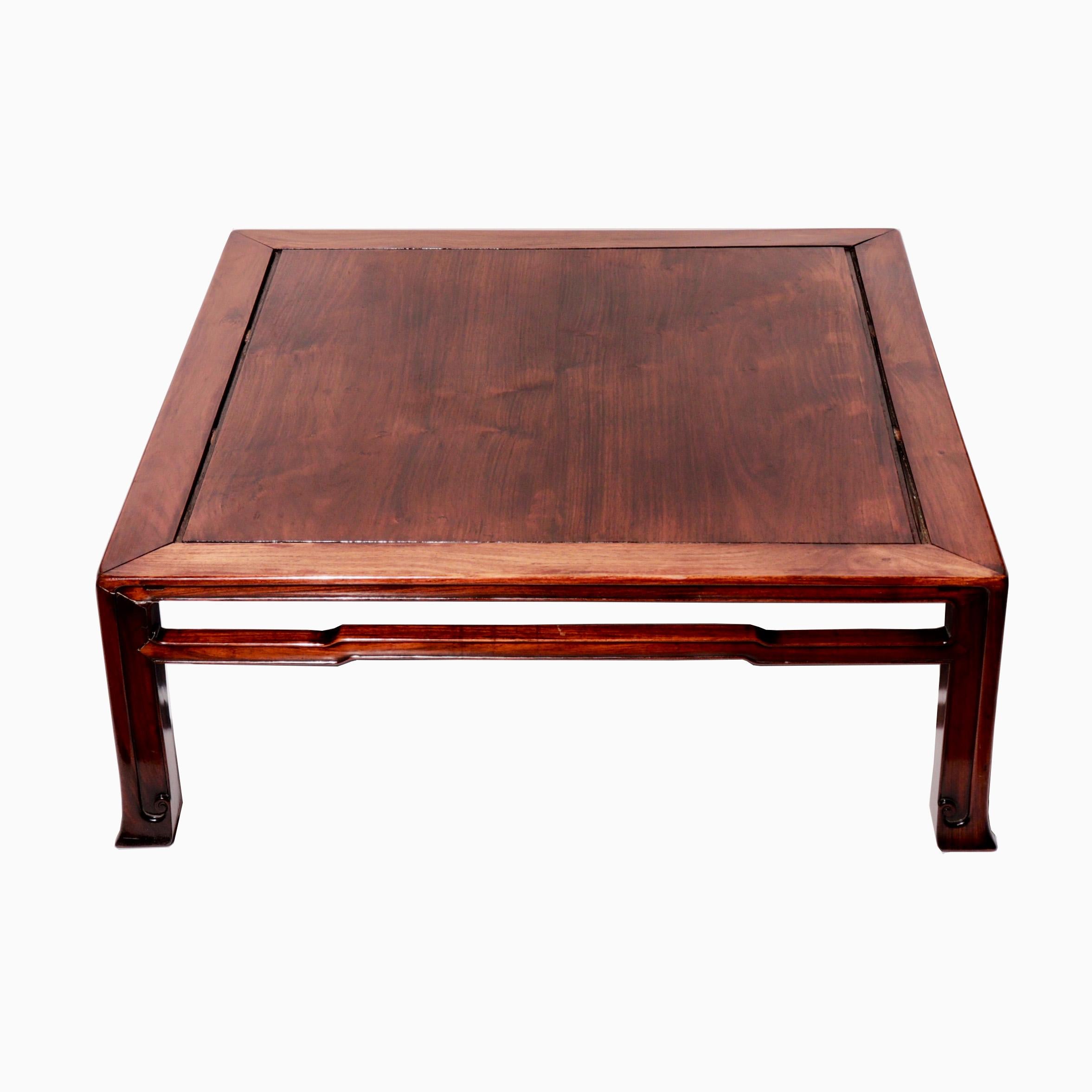 Japanese Rosewood Square Tea Table For Sale 1