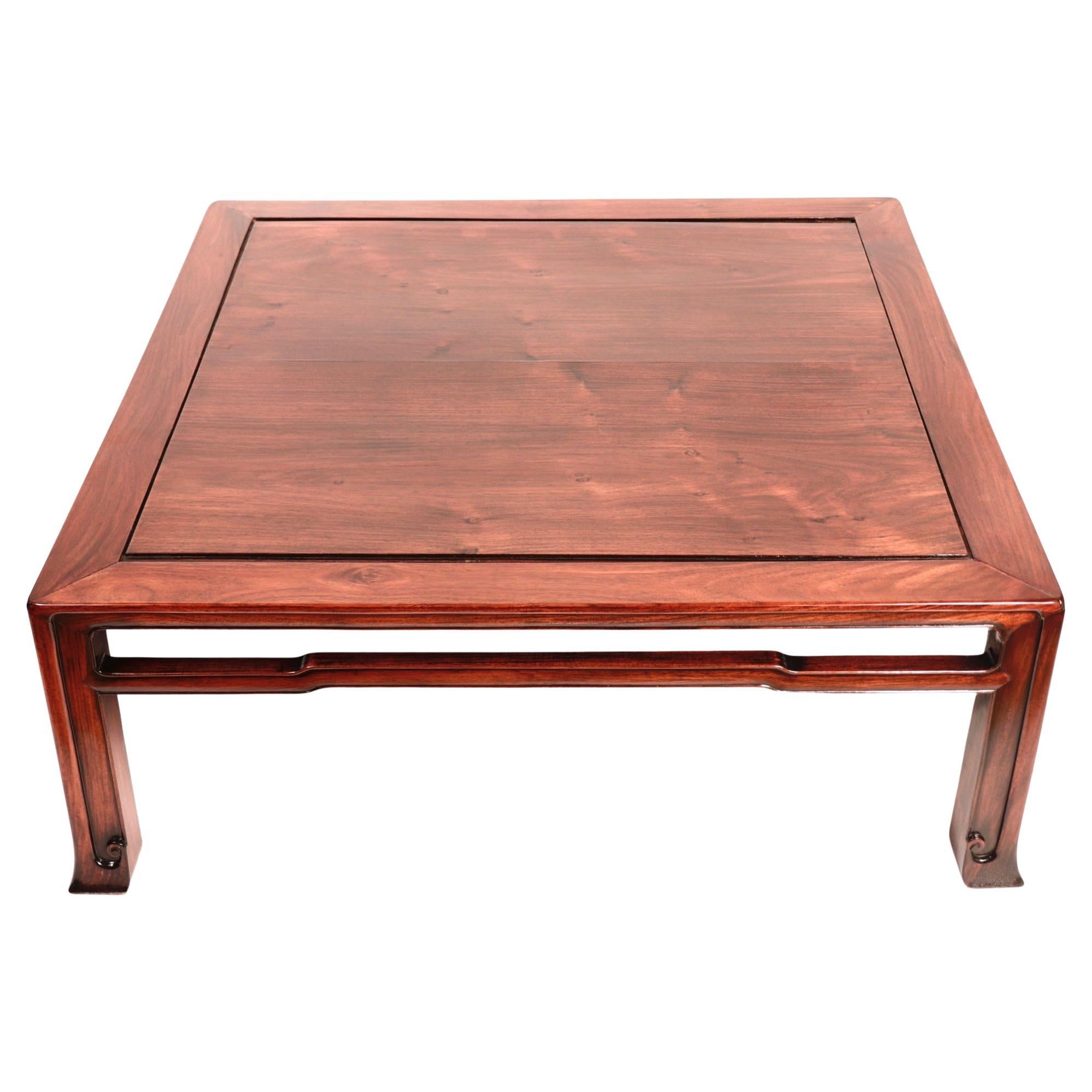 Japanese Rosewood Square Tea Table For Sale