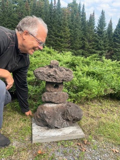 Japanese Small Stone Rustic Spirit Lantern, portable