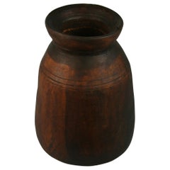 Japanese Rustic Turned Wood Container