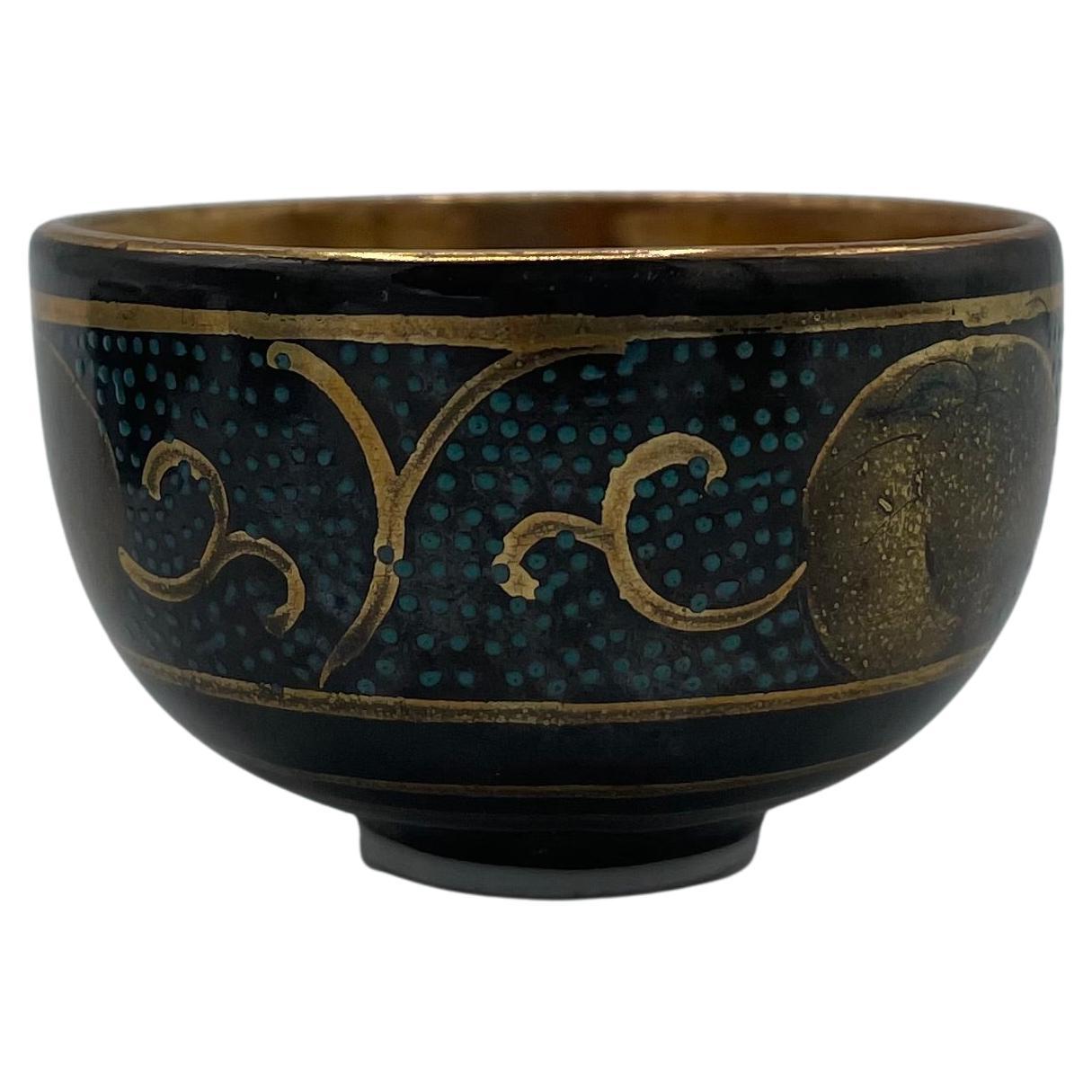 Japanische Sake-Tasse aus Porzellan in Gold, Kutani Ware, 1970er Jahre Showa
