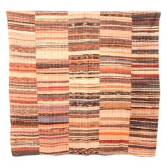 Japanischer 'Saki-ori'-Teppich mit Patchwork-Baumwollunterlage:: Anfang 20