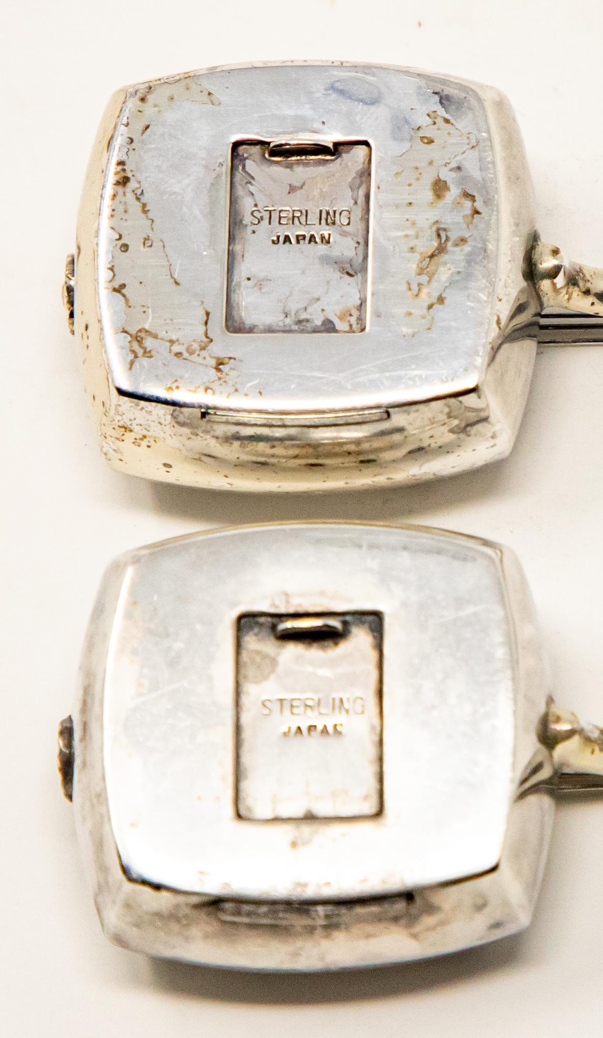 Sterling Silver Japanese Salt and Pepper Shakers For Sale