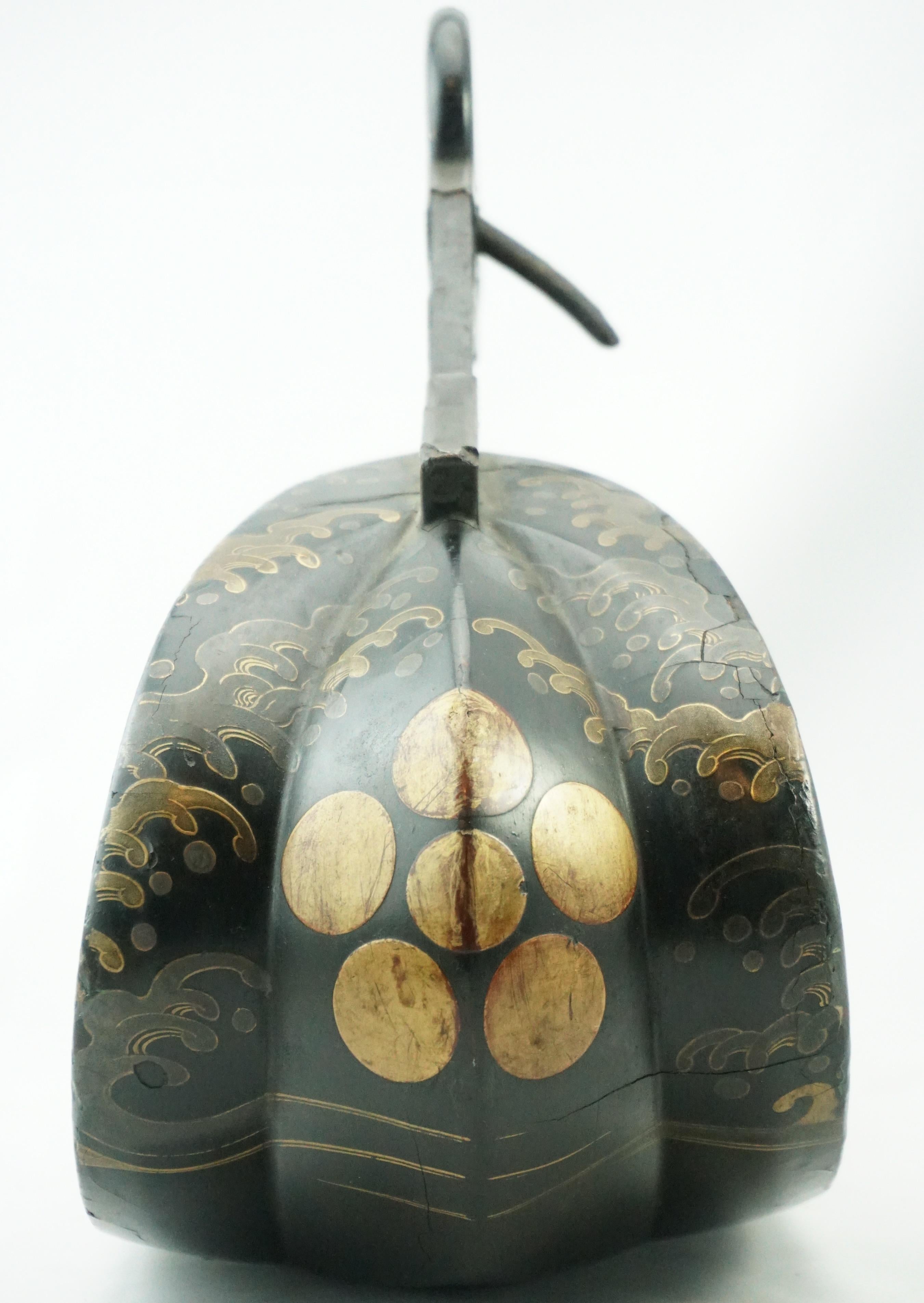 Iron Japanese Samurai Abumi Stirrups Lacquer Edo, 18th Century For Sale