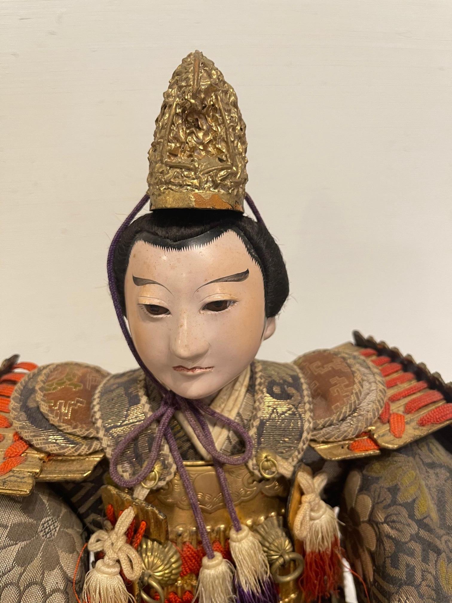 Japanese Samurai Doll or Figure, Meiji Period, Circa 1830 In Good Condition For Sale In Savannah, GA