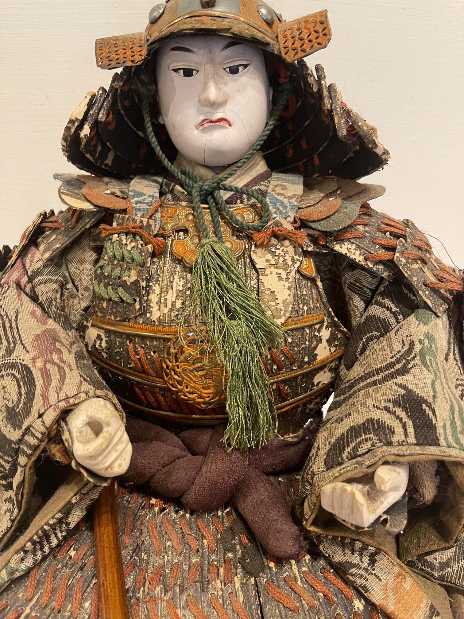 Porcelain Japanese Samurai Doll or Figure, Meiji Period, Circa 1830