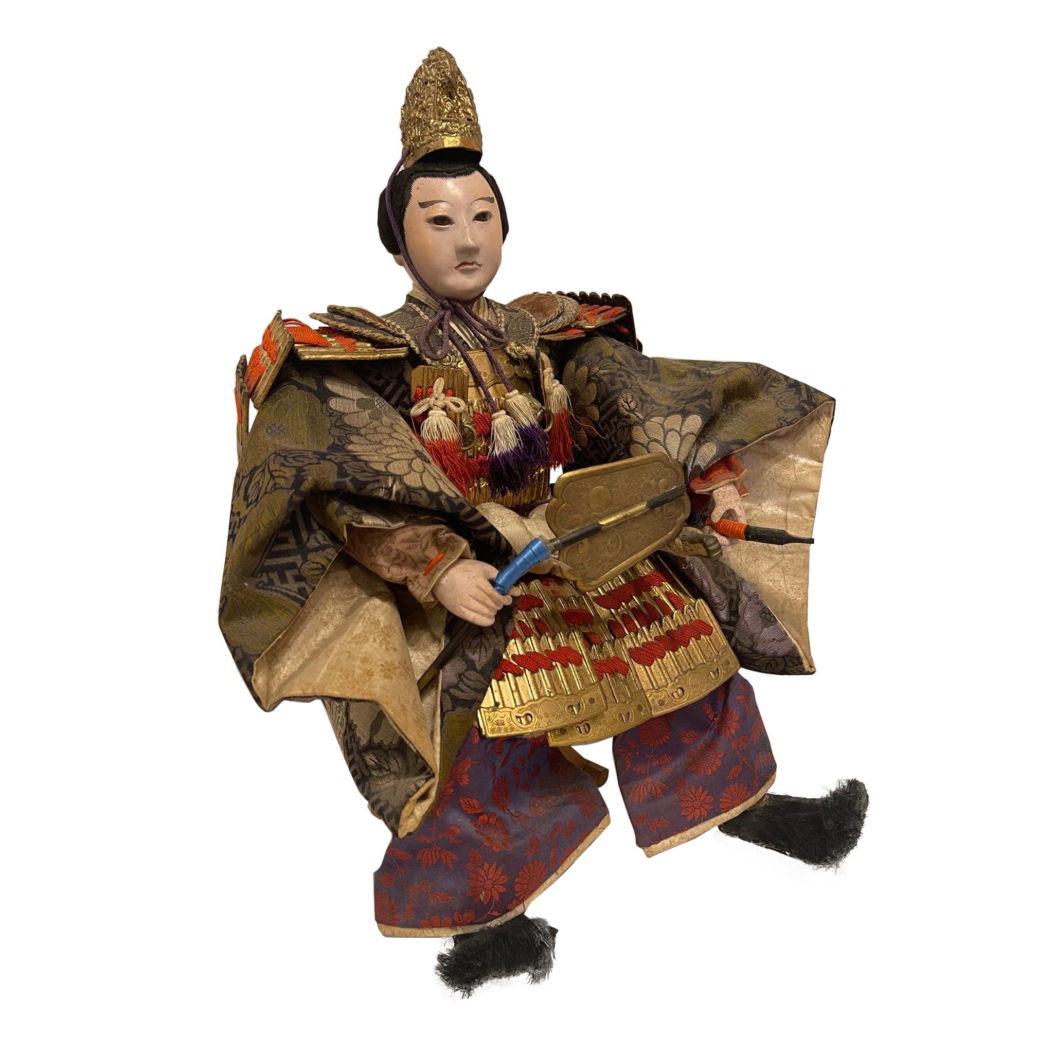 Japanese Samurai Doll or Figure, Meiji Period, Circa 1830 For Sale