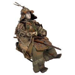 Antique Japanese Samurai Doll or Figure, Meiji Period, Circa 1830